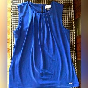 Calvin Klein Pleat Neck Sleeveless Top